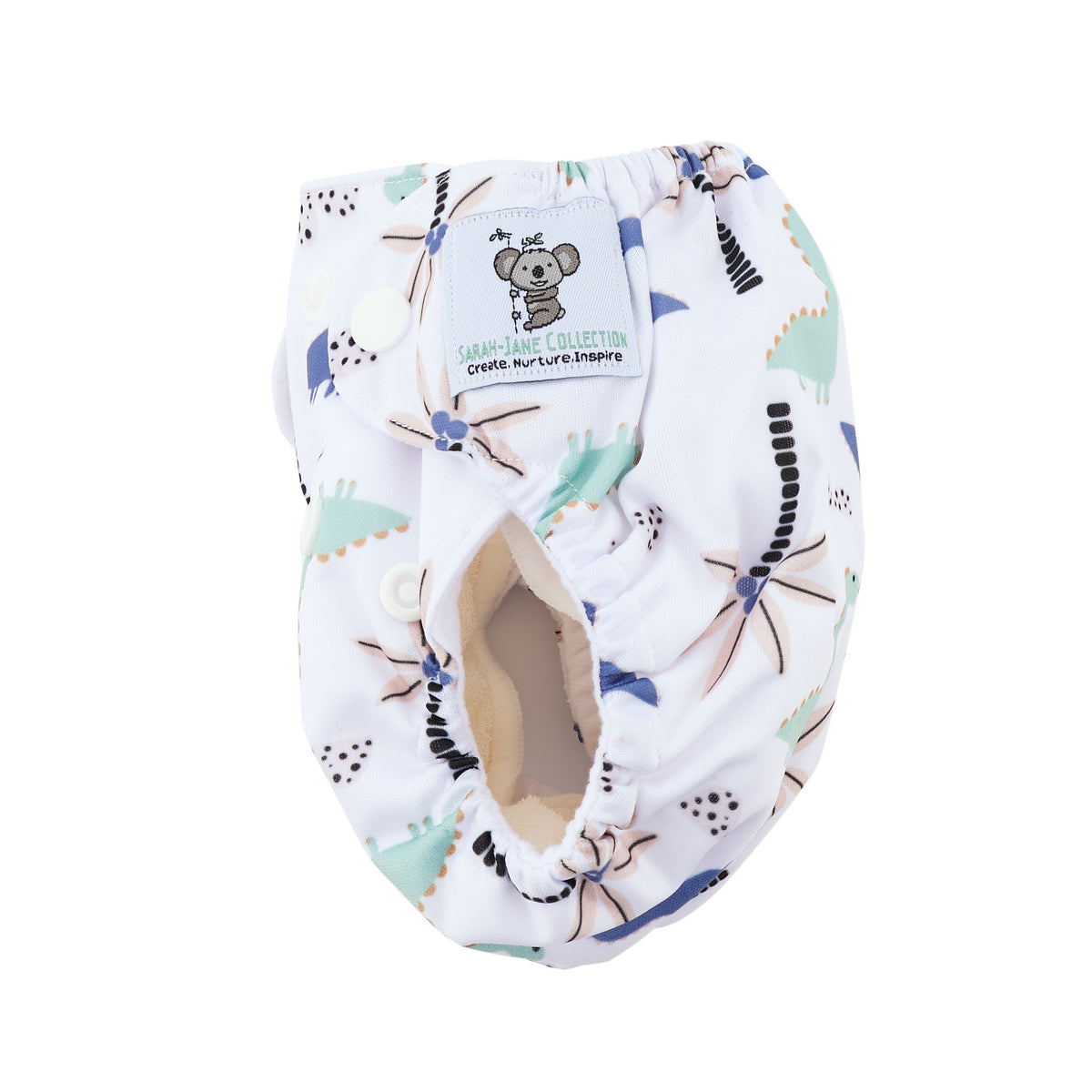 Modern Cloth Nappy (Pocket-OSFM)- NEWBORN 0-3 months- Dino + Insert