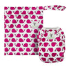 Reusable Swim Nappy & Waterproof Wet Bag- Fuschia Pink Whale