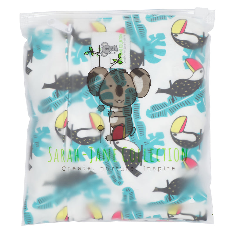 Waterproof Zip Wet Bag (Large) - Toucan Aqua - 40x30cm