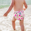 Reusable Swim Nappy & Waterproof Wet Bag- Pink Flamingo