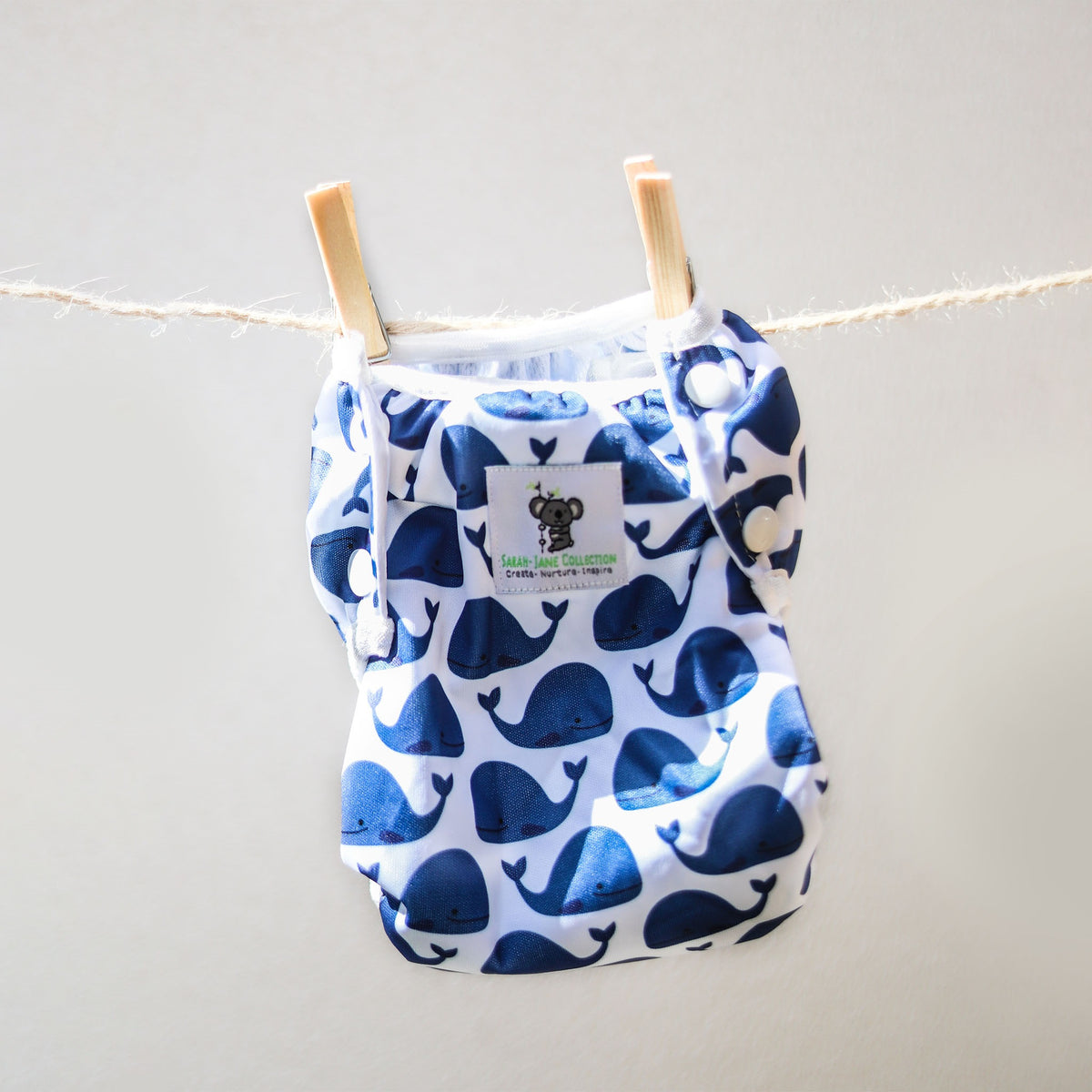 Reusable Swim Nappy Bundle- Set of 2 - Shark & Blue Whale