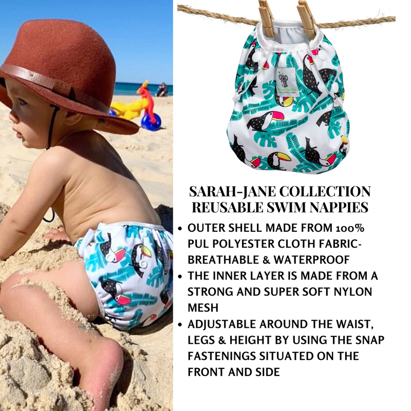 Baby & Toddler Swim Bundle with Towel - Toucan Aqua