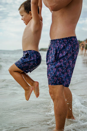 BOYS Board Shorts | Swim Shorts | Faded Flamingo