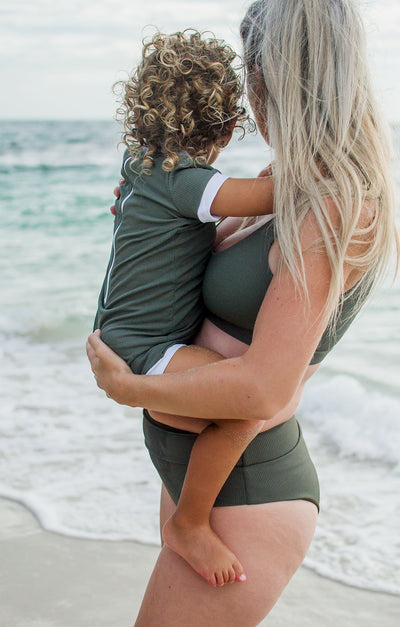 Ribbed Bikini Top | Olive