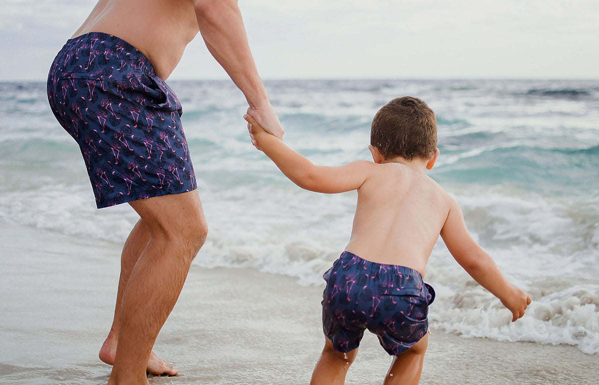 BOYS Board Shorts | Swim Shorts | Faded Flamingo