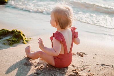 Rusty Ruffles Swimsuit- Ribbed // Rust