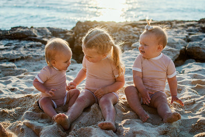 Blush Pink All-In- One- Ribbed Swimsuit // Nude