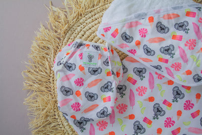 Reusable Swim Nappy & Waterproof Wet Bag- Pink Koala