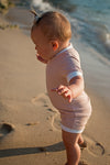 Blush Pink All-In- One- Ribbed Swimsuit // Nude