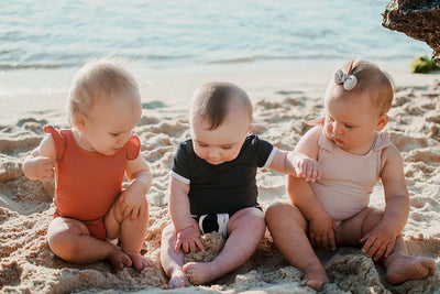 Blush Pink Bow Swimsuit - Ribbed // Nude